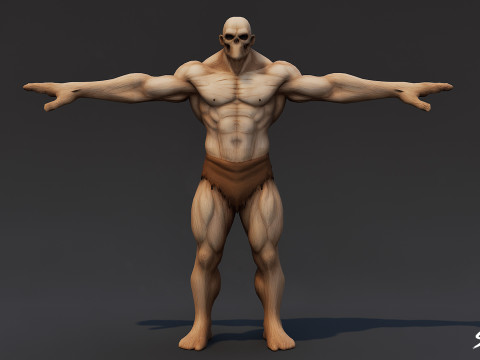 Pose en T de la goule musculaire Modèle 3D