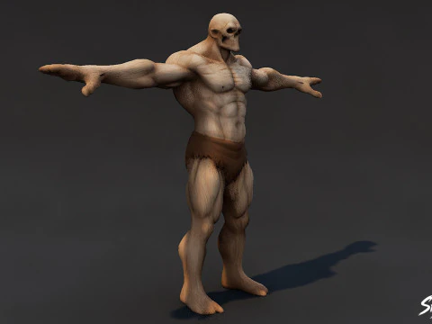 Muscle Ghoul T-Pose 3D Model