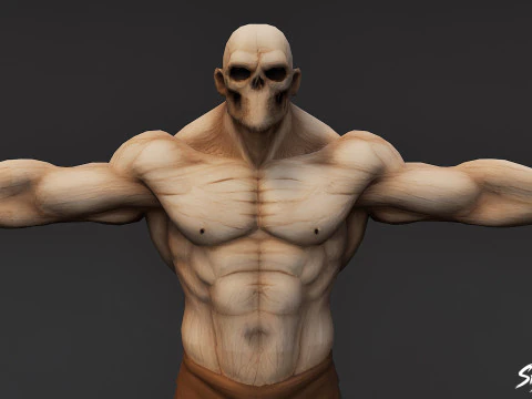 Muscle Ghoul T-Pose 3D Model