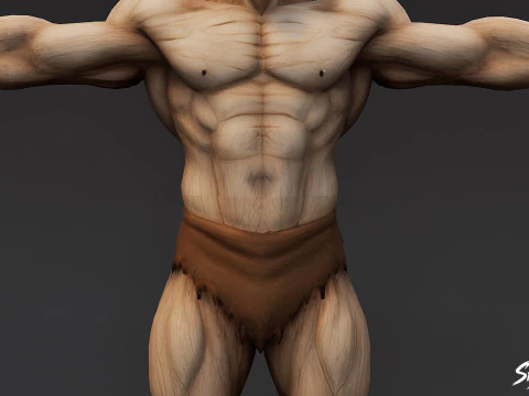 Muscle Ghoul T-Pose 3D Model