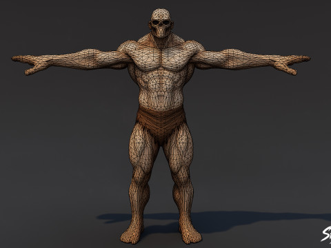 Muscle Ghoul T-pose 3D Model