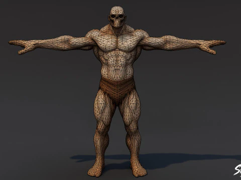 Muscle Ghoul T-Pose 3D Model