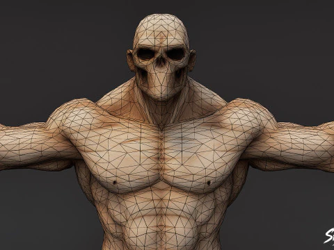 Muscle Ghoul T-Pose 3D Model