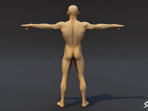 QuadHead Ghoul T-Pose Modelo 3D