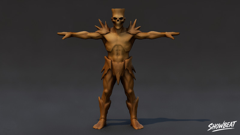 Ahşap Ghoul T-Pose 3D Model .c4d .max .obj .3ds .fbx .stl .blend 