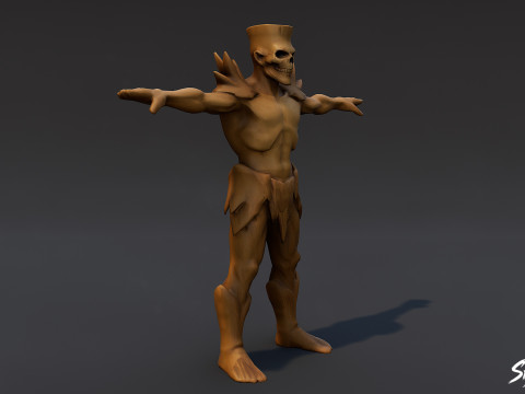 Ahşap Ghoul T-Pose 3D Model