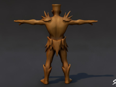 Ahşap Ghoul T-Pose 3D Model