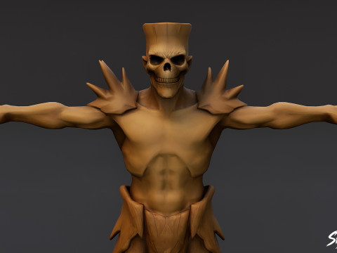 Ahşap Ghoul T-Pose 3D Model
