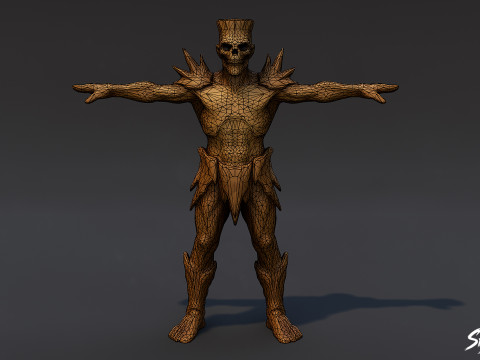 Ahşap Ghoul T-Pose 3D Model