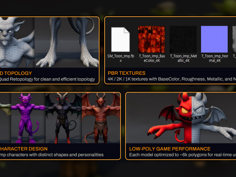 インプ T ポーズ パックのコンプリート 3Dモデル