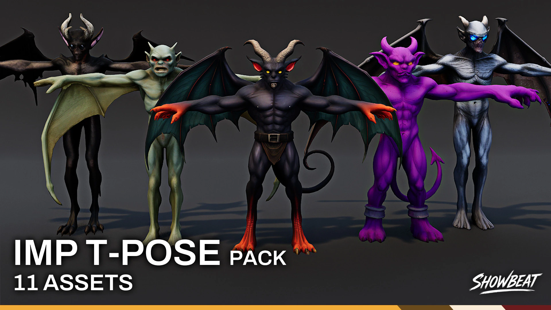 Complete Imp T-Pose Pack 3D Model .c4d .max .obj .3ds .fbx .stl .blend 