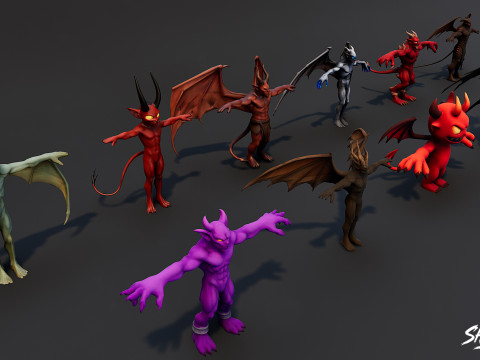 インプ T ポーズ パックのコンプリート 3Dモデル