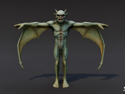 Pose en T du diablotin des cavernes Modèle 3D