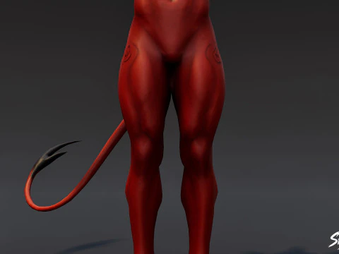 Crimson Imp T-Pose 3D Model