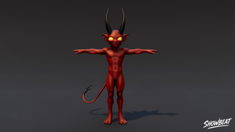 Kızıl İmp T-Pose 3D Model .c4d .max .obj .3ds .fbx .stl .blend 