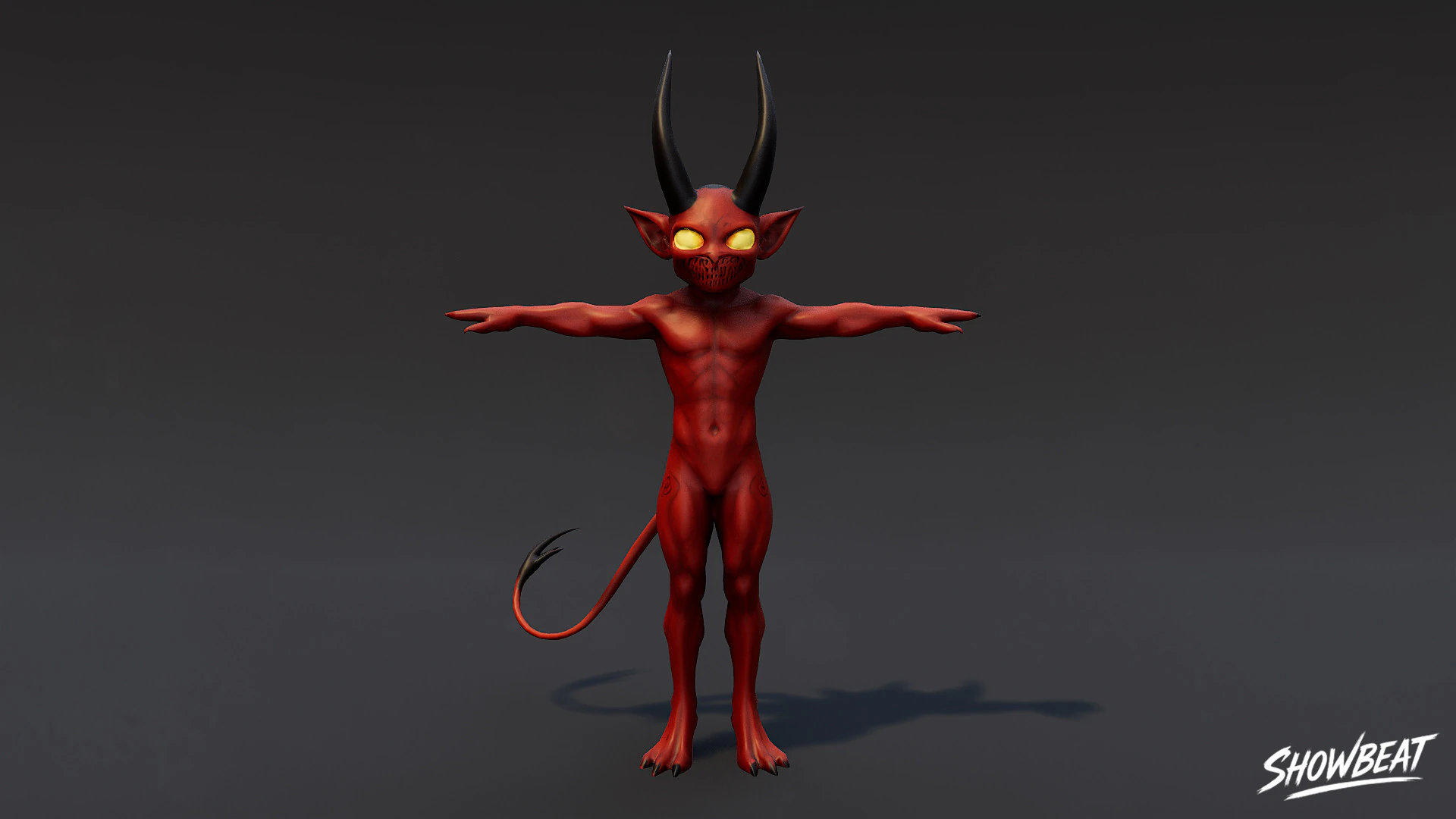 Crimson Imp T-Pose 3D Model .c4d .max .obj .3ds .fbx .stl .blend 
