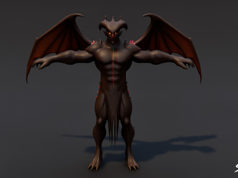 Pose en T du diablotin Overlord Modèle 3D