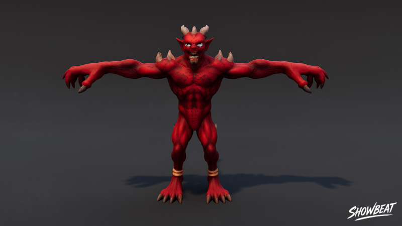 Piekielna chochlik w pozycji T Model 3D .c4d .max .obj .3ds .fbx .stl .blend 