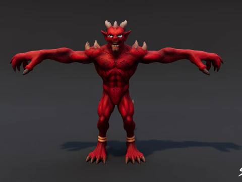 Т-поза адского беса 3D Модель