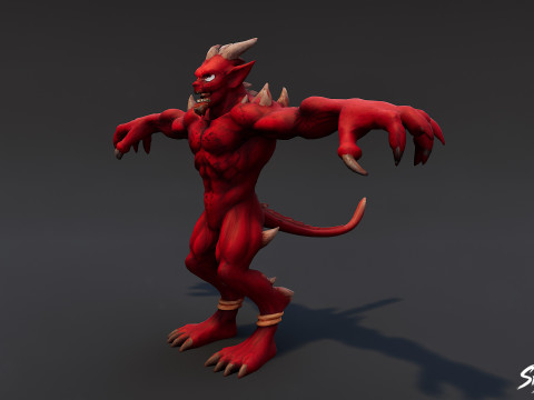 Piekielna chochlik w pozycji T Model 3D