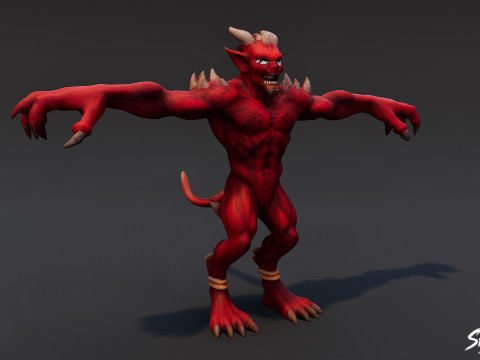 Piekielna chochlik w pozycji T Model 3D