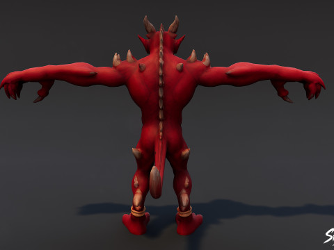 Piekielna chochlik w pozycji T Model 3D