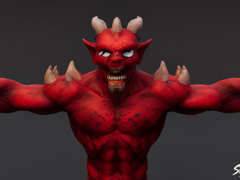 Piekielna chochlik w pozycji T Model 3D