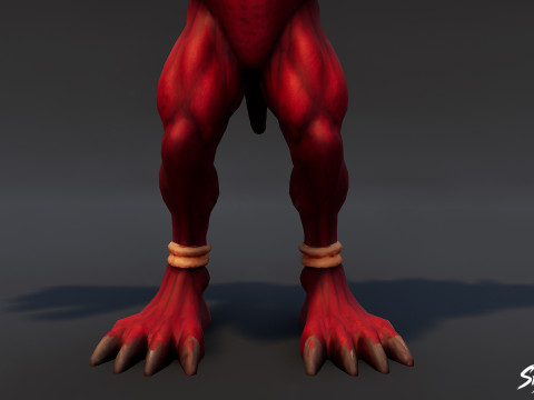 Piekielna chochlik w pozycji T Model 3D