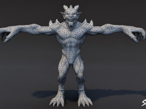 Piekielna chochlik w pozycji T Model 3D