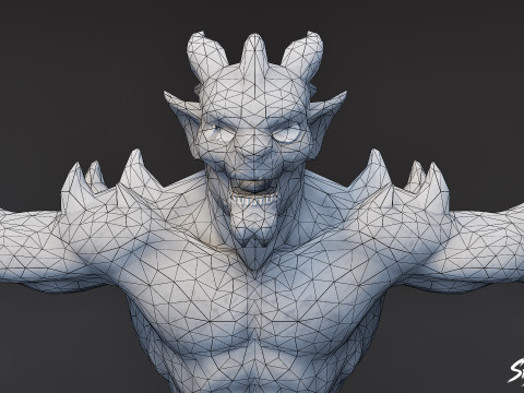 Piekielna chochlik w pozycji T Model 3D