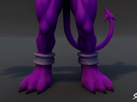 Purple Imp T-Pose 3D Model