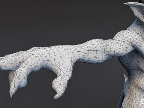 Lila Kobold-T-Pose 3D Modell