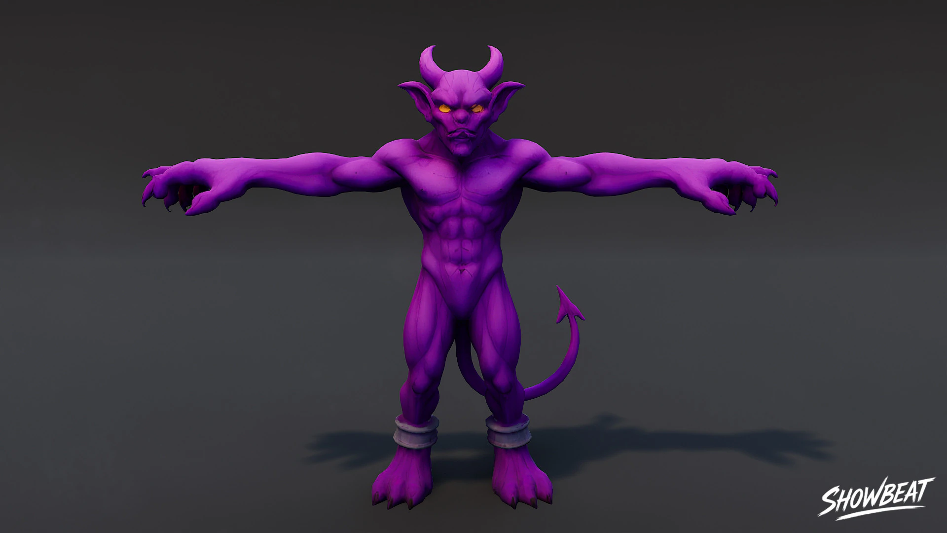 Purple Imp T-Pose 3D Model .c4d .max .obj .3ds .fbx .stl .blend 