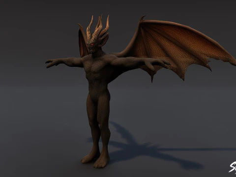 Shadow Imp T-Pose 3D Model