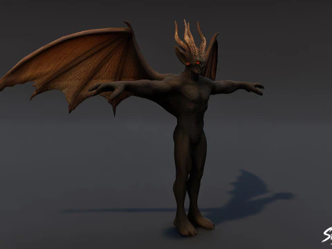 Shadow Imp T-Pose 3D Model