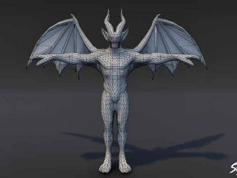 Shadow Imp T-Pose 3D Model