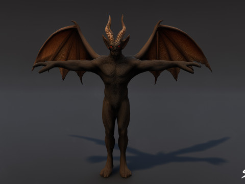 Pose en T du diablotin de l'ombre Modèle 3D
