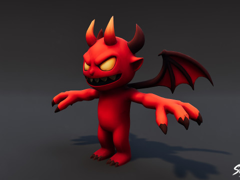 툰 임프 T-포즈 3D 모델