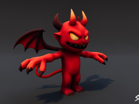 툰 임프 T-포즈 3D 모델