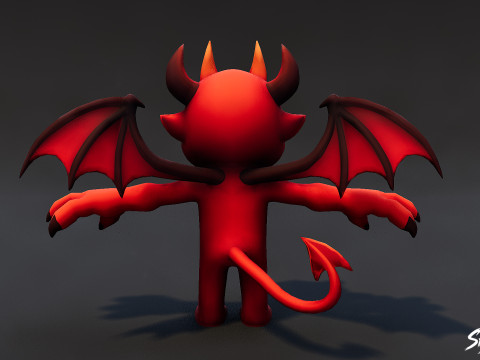 툰 임프 T-포즈 3D 모델