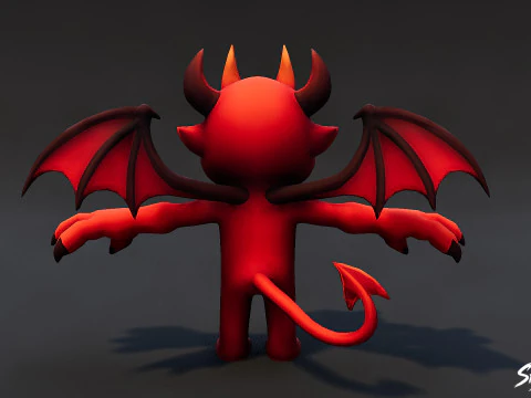 Toon Imp T-Pose 3D Model