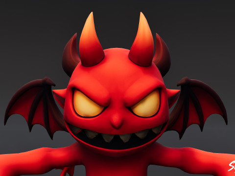 툰 임프 T-포즈 3D 모델