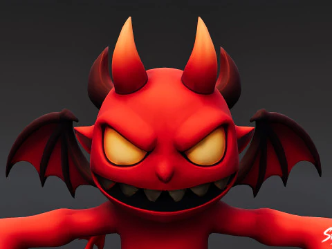 Toon Imp T-Pose 3D Model