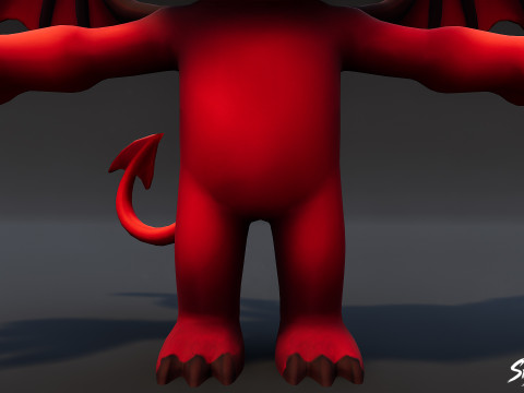 툰 임프 T-포즈 3D 모델