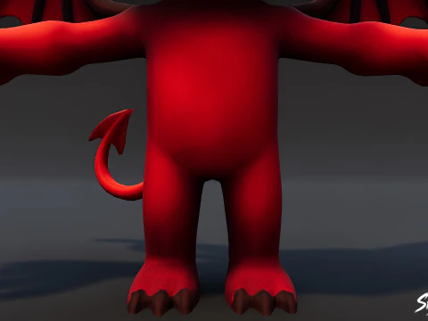 Toon Imp T-Pose 3D Model