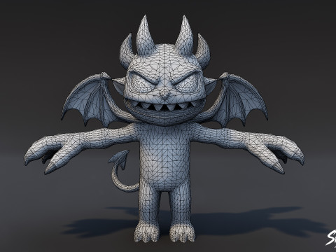 툰 임프 T-포즈 3D 모델