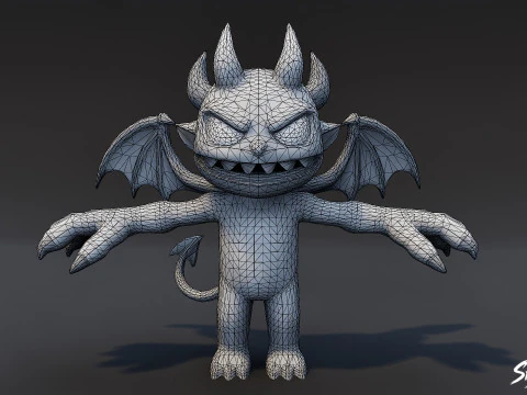 Toon Imp T-Pose 3D Model