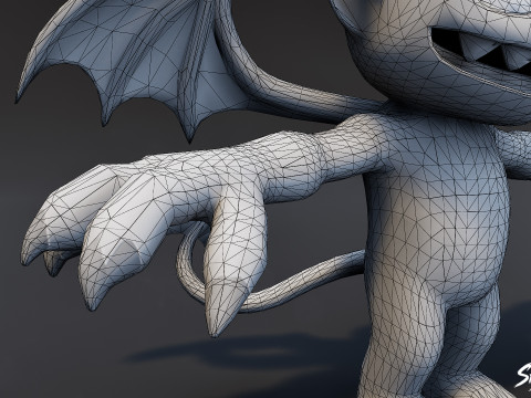 툰 임프 T-포즈 3D 모델