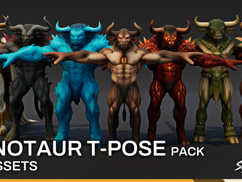 Полный набор Т-позы Минотавра 3D Модель