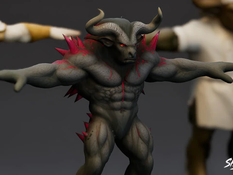 Complete Minotaur T-Pose Pack 3D Model
